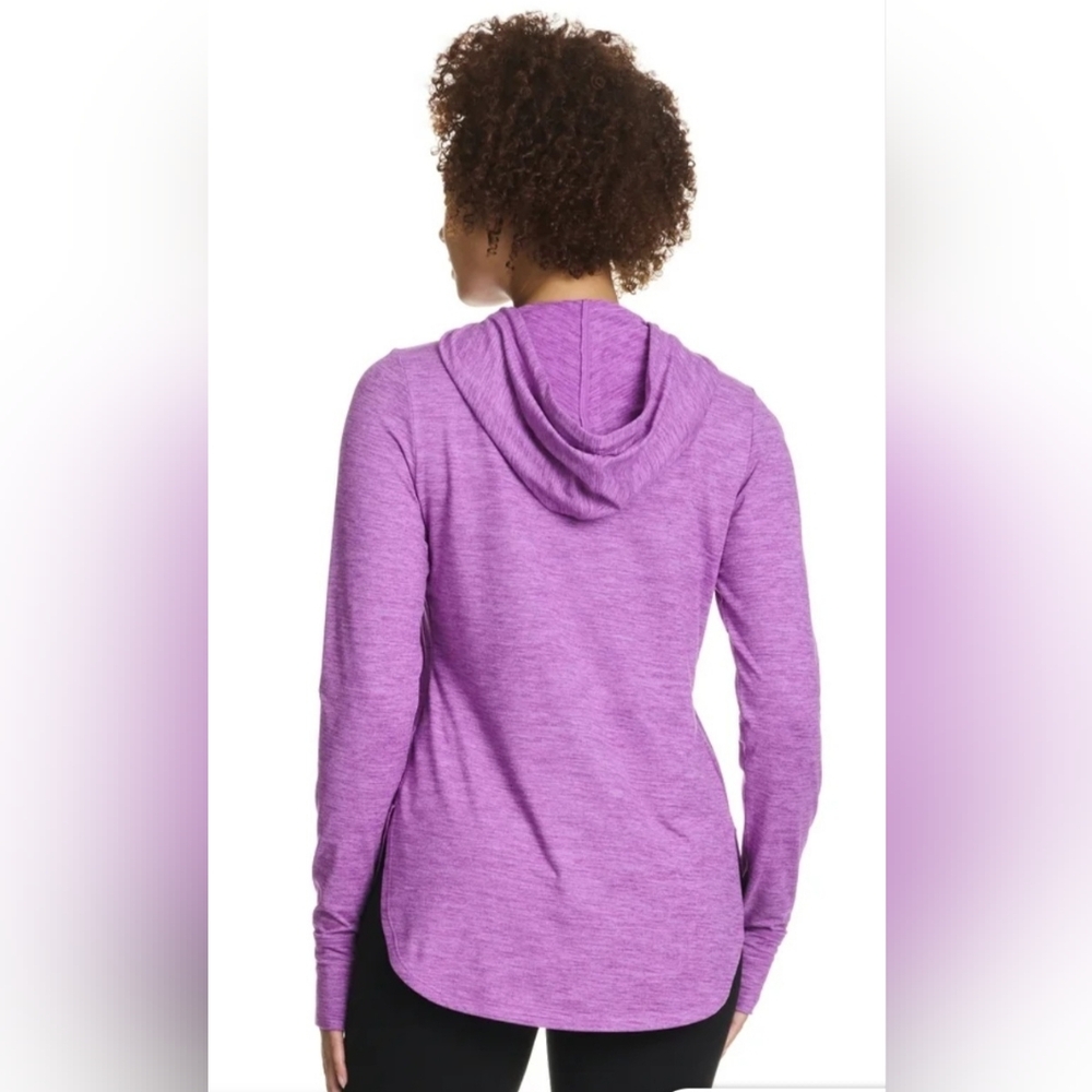 Reebok Heather Lilac Hoodie With Thumb Holes Size XXL - Picture 2 of 8